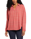 Nydj Becky Womens Plaid Polyester Blouse