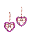 Rachel Glauber 18k Rose Gold Plated Cz Hearts Earrings