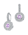 Rachel Glauber Rhodium Plated Cz Dangle Earrings