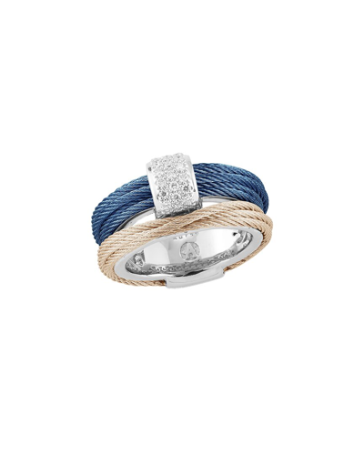 Alor Classique 18k 0.16 Ct. Tw. Diamond Cable Ring In Blue | ModeSens
