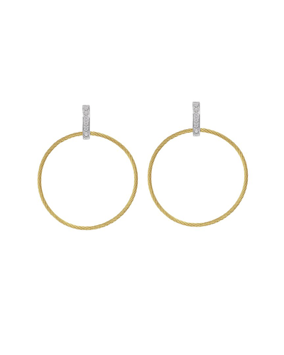 Alor Classique 18k 0.10 Ct. Tw. Diamond Cable Earrings In Gold