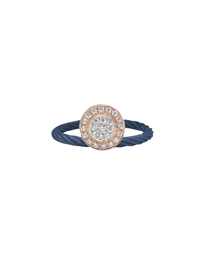 Alor Classique 18k Rose Gold 0.16 Ct. Tw. Diamond Cable Ring In Black