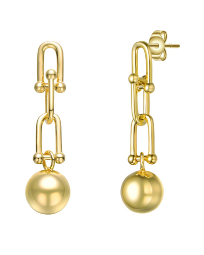 Rachel Glauber 14k Plated Cz Dangle Earrings In Gold