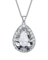 Rachel Glauber Rhodium Plated Cz Pendant Necklace