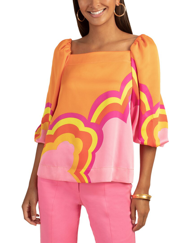 Trina Turk Relaxed Fit Veil Top In Pink