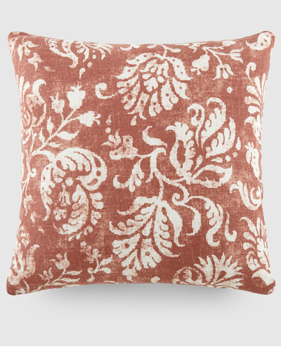 HOME COLLECTION DISTRESSED FLORAL COTTON THROW PILLOW