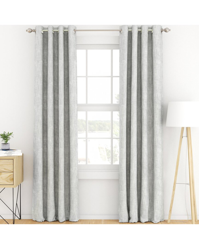 Home Collection Set Of 2 Black Out Thermal-insulated Grommet Curtain Panels In Gray