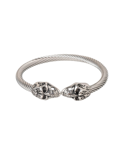 EYE CANDY LA EYE CANDY LA TITANIUM DOUBLE HEAD SKULL BRACELET