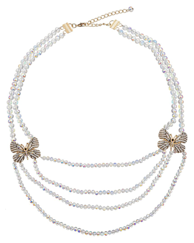 Eye Candy La Julia Beaded Butterfly Necklace In Gold