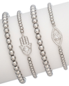 Eye Candy La Titanium Cz Heena Evil Eye Hamsa Bracelet Set