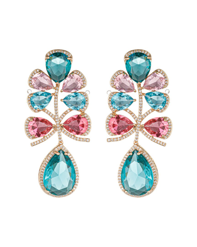 Eye Candy La Cz Elena Drop Earrings In Blue