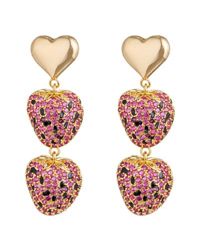 EYE CANDY LA EYE CANDY LA CZ PINK STRAWBERRY HEART EARRINGS