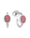 Eye Candy La Silver Rose Quartz Earrings