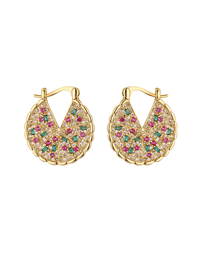 Eye Candy La Cz Pizza To My Heart Loop Earrings