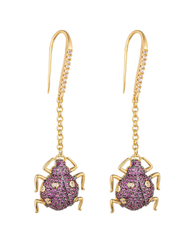 Eye Candy La Cz Lexy Beetle Dangle Earrings In Gold