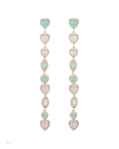 Eye Candy La Cz Ariana Heart Earrings In Multi