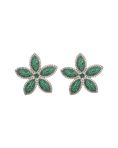 Eye Candy La Cz Scarlett Statement Earrings In Green