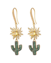 EYE CANDY LA EYE CANDY LA CZ PALM SPRING CACTUS DROP EARRINGS