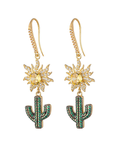 EYE CANDY LA EYE CANDY LA CZ PALM SPRING CACTUS DROP EARRINGS