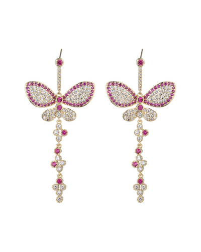 Eye Candy La Women's Anna Cubic Zirconia Butterfly Drop Earrings In Brass