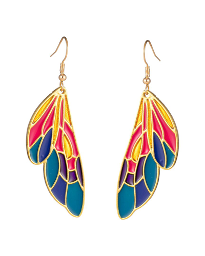 Eye Candy La Fairy Rainbow Feather Earrings In Multi