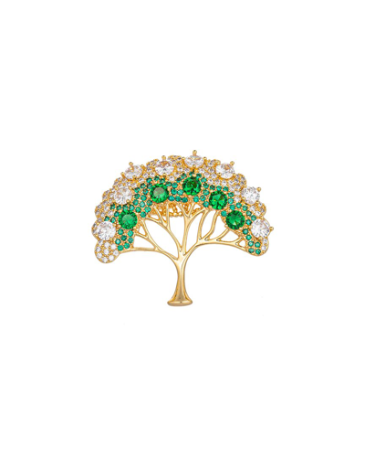 Eye Candy La Cz Tree Of Life Adjustable Ring In Gold