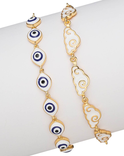 Eye Candy La Eye Clouds In The Sky Bracelet Set In Gold