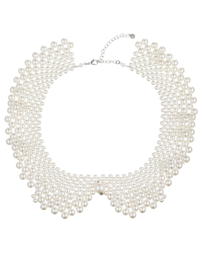 Eye Candy La Pearl Pearly Collar Statement Necklace In White