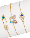 Eye Candy La Cz Heart, Eye & Infinity Bracelet Set