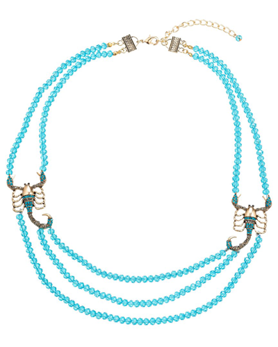 Eye Candy La Giulia Scorpio Beaded Necklace In Blue