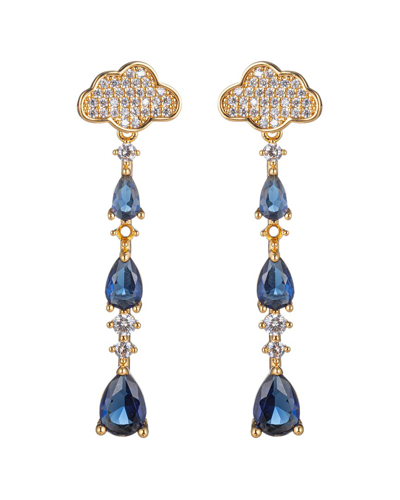 Eye Candy La Cz Rain Cloud Drop Earrings In Blue