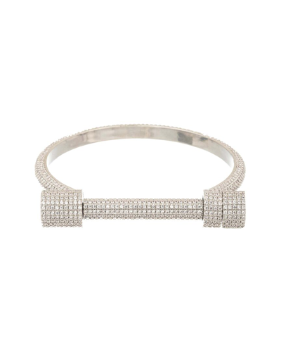 Eye Candy La Cz Maya Screw Cuff Bracelet In Metallic
