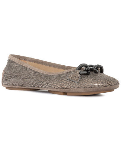 Donald Pliner Raya Leather Ballet Flat In Grey