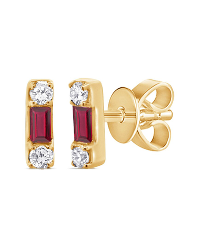 Sabrina Designs 14k 0.15 Ct. Tw. Diamond & Ruby Studs In Gold