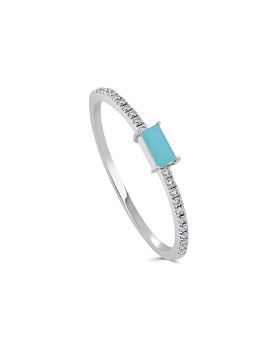 Sabrina Designs 14k 0.16 Ct. Tw. Diamond & Aquamarine Stackable Ring In Metallic