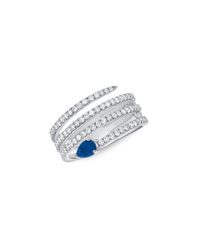 Sabrina Designs 14k 1.10 Ct. Tw. Diamond & Sapphire Wrap Ring In Metallic
