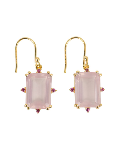 Tiramisu Gold Over Silver 14.50 Ct. Tw. Gemstone Earrings In Pink