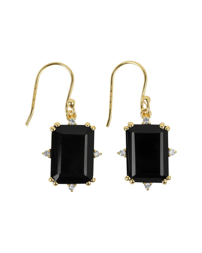 Tiramisu Gold Over Silver 13.05 Ct. Tw. Gemstone Earrings In Black