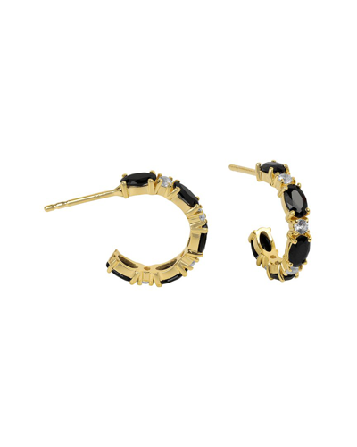 Tiramisu Gold Over Silver 2.60 Ct. Tw. Gemstone Earrings In Black