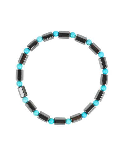 Tiramisu Strachable 75.61 Cts. Blue Megnasite Bracelet In Black