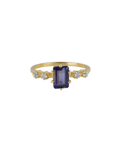 Tiramisu 14k Gold Vermeil 925 Silver 1.1 Cts. Iolite Ring