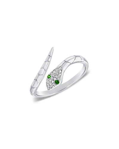 Sabrina Designs 14k 0.08 Ct. Tw. Diamond & Tsavorite Wrap Snake Ring In Metallic