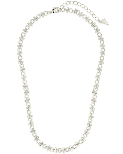 Sterling Forever Rhodium Plated Amaya Chain Necklace In Metallic