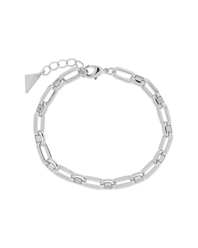 Sterling Forever Rhodium Plated Isla Chain Bracelet In Green