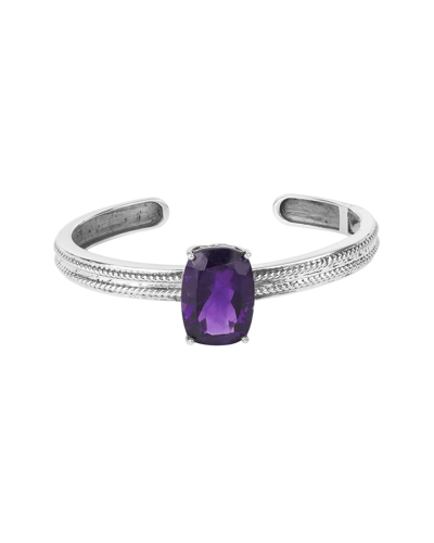Tiramisu 925 Silver 12.5 Cts. African Amethyst Bracelet In Purple