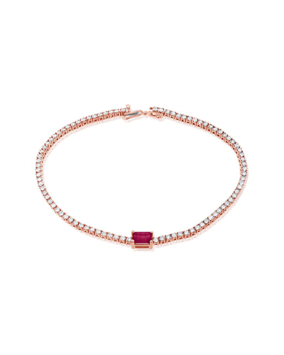 Sabrina Designs 14k Rose Gold 2.50 Ct. Tw. Diamond & Pink Sapphire Stackable Bracelet