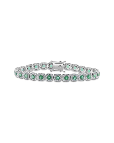 Sabrina Designs 14k 7.36 Ct. Tw. Diamond & Emerald Bracelet In Green