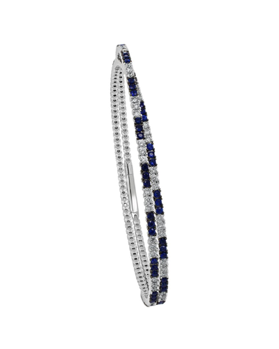Sabrina Designs 14k 3.50 Ct. Tw. Diamond & Sapphire Stackable Bangle Bracelet In Blue