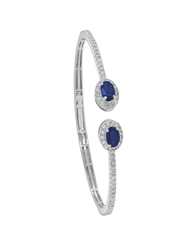 Sabrina Designs 14k 1.98 Ct. Tw. Diamond & Sapphire Bangle Bracelet In Blue