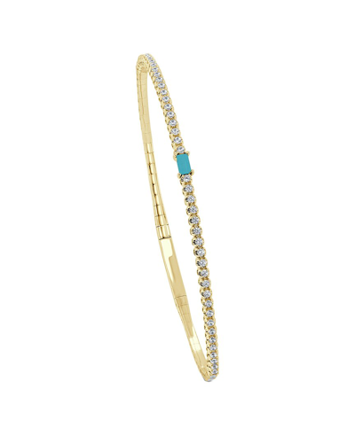 Sabrina Designs 14k 0.55 Ct. Tw. Diamond & Peridot Stackable Bangle Bracelet In Blue